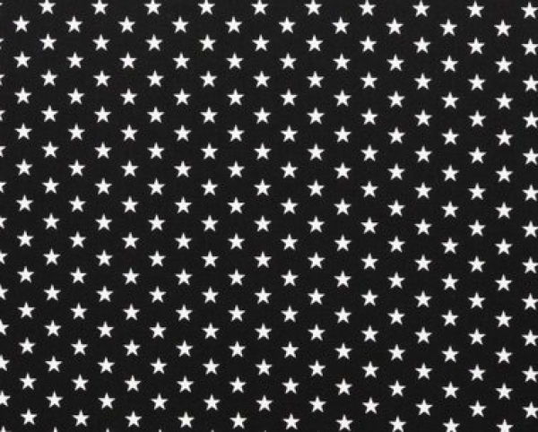 Baumwollstoff - Sterne - 10 mm - schwarz